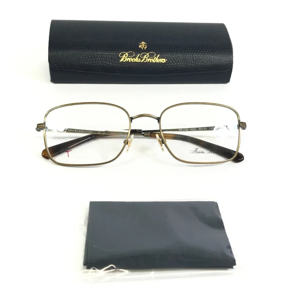 Brooks Brothers Eyeglasses Frames BB1102 1020 Antique Bronze Wire Rim 56-20-145